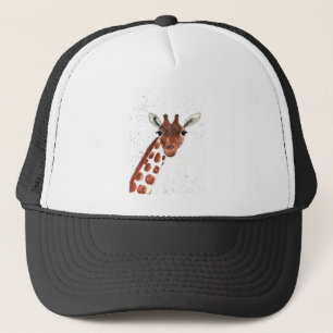 Waterverf Cute Giraffe animal Safari Oerwoud Art Trucker Pet