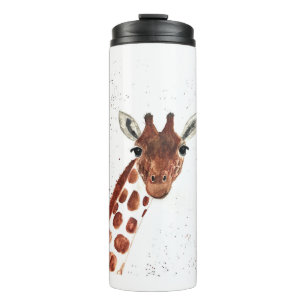 Waterverf Cute Giraffe animal Safari Oerwoud Thermosbeker