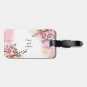 Waterverf Cute girly boho floral personalized Lug Bagagelabel (Achterkant horizontaal)