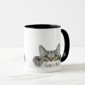 Waterverf Cute Gray Tabby Cat Pet Custom Mok (Voorkant rechts)