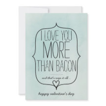 Waterverf Cute Heart Funny Bacon Valentijnsdag