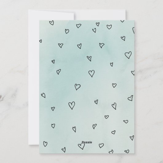 Waterverf Cute Heart Funny Bacon Valentijnsdag Feestdagenkaart (Achterkant)