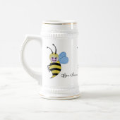 Waterverf Cute Honey Bee met Happy Smile Bierpul (Links)