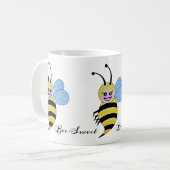 Waterverf Cute Honey Bee met Happy Smile Koffiemok (Voorkant links)