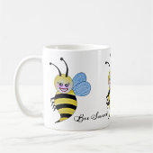Waterverf Cute Honey Bee met Happy Smile Koffiemok (Links)