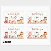 Waterverf Cute Horses Cartoon Art Rechthoekige Sticker (Vel)