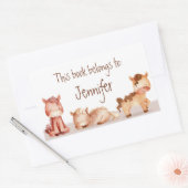 Waterverf Cute Horses Cartoon Art Rechthoekige Sticker (Envelop)