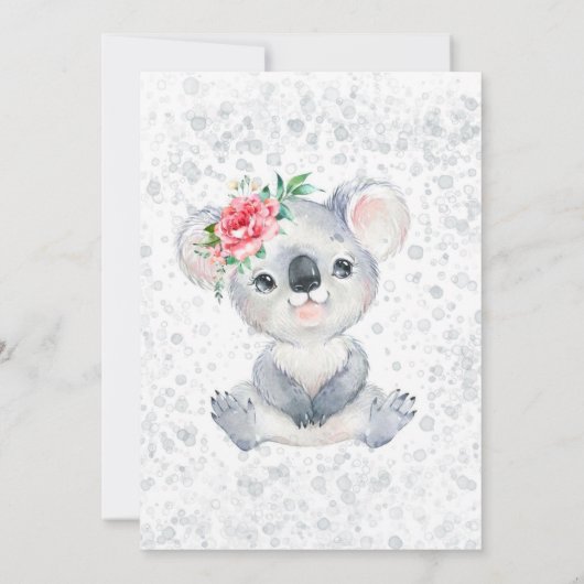 Waterverf Cute Koala Beer Alcohol Ink Baby shower Kaart (Achterkant)