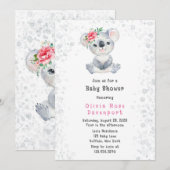 Waterverf Cute Koala Beer Alcohol Ink Baby shower Kaart (Voorkant / Achterkant)