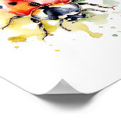 Waterverf Cute Ladybug Poster (Hoek)