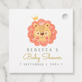 Waterverf Cute Lion Baby shower Bedankjes Labels