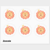 Waterverf Cute Lion Baby shower Ronde Sticker (Vel)