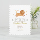 Waterverf Cute Lion King Baby shower Kaart (Staand voorkant)