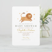 Waterverf Cute Lion King Baby shower Kaart (Staand voorkant)