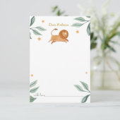 Waterverf Cute lion Time Capsule Hartelijk dank Bedankkaart (Staand voorkant)