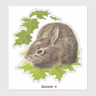 Waterverf Cute Little Bunny Rabbit Dier Sticker