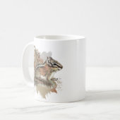 Waterverf Cute Little Chipmunk Animal Wildlife Koffiemok (Voorkant links)