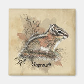 Waterverf Cute Little Chipmunk Animal Wildlife Magneet (Voorkant)