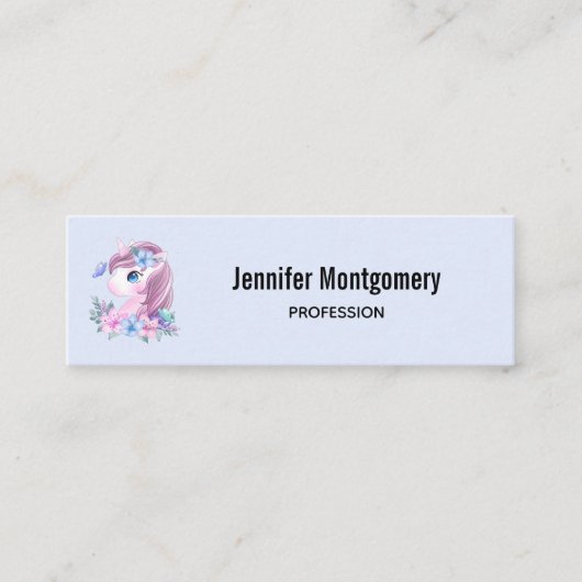 Waterverf Cute & Magical Baby Unicorn Mini Visitekaartje (Voorkant)