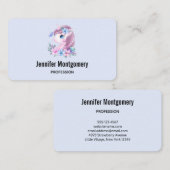 Waterverf Cute & Magical Baby Unicorn Visitekaartje (Voorkant / Achterkant)