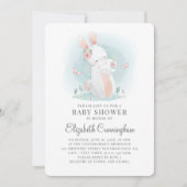 Waterverf Cute Mama Rabbit Baby shower Invitation Kaart (Voorkant)