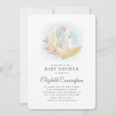 Waterverf Cute Mama Rabbit Baby shower Invitation Kaart (Voorkant)