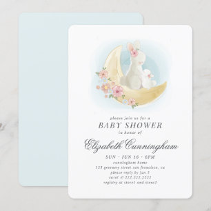 Waterverf Cute Mama Rabbit Baby shower Kaart