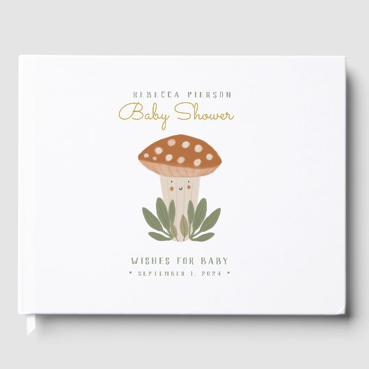 Waterverf Cute Mushroom Guest Book Gastenboek (Voorkant)