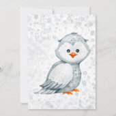 Waterverf Cute Owl Grey Alcohol Baby shower Kaart (Achterkant)