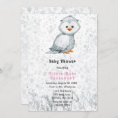 Waterverf Cute Owl Grey Alcohol Baby shower Kaart (Voorkant / Achterkant)