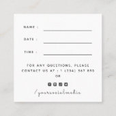 Waterverf Cute Pekingese Dog Appointinder Vierkante Visitekaartje (Achterkant)