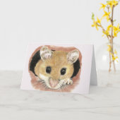Waterverf Cute Pocket Mouse Blank Wenskaart Kaart (Gele Bloem)