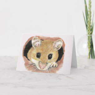 Waterverf Cute Pocket Mouse Blank Wenskaart Kaart