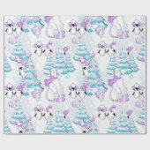 Waterverf Cute Polar Beer en Penguin Friends Cadeaupapier (Vlak)