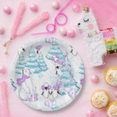 Waterverf Cute Polar Beer en Penguin Friends Papieren Bordje (Feest)