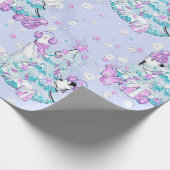 Waterverf Cute Polar Beer en Penguin Kerstmis Cadeaupapier (Hoek)