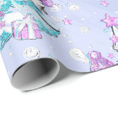 Waterverf Cute Polar Beer en Penguin Kerstmis Cadeaupapier (Rol Hoek)