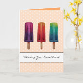 Waterverf Cute Popsice Creams Kaart (Gele Bloem)