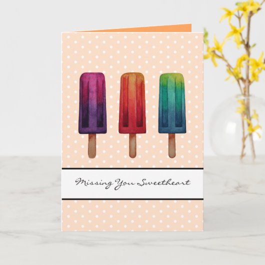 Waterverf Cute Popsice Creams Kaart (Gele Bloem)