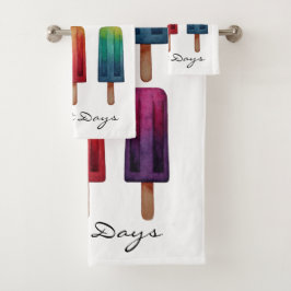 Waterverf Cute Popsiche Ice Creams Bad Handdoek