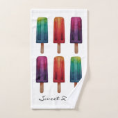 Waterverf Cute Popsiche Ice Creams Bad Handdoek (Handdoek)