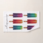 Waterverf Cute Popsiche Ice Creams Bad Handdoek (Handdoek)
