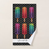 Waterverf Cute Popsiche Ice Creams Bad Handdoek (Handdoek)