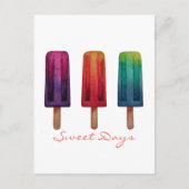 Waterverf Cute Popsiche Ice Creams Briefkaart (Voorkant)