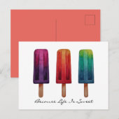 Waterverf Cute Popsiche Ice Creams Briefkaart (Voorkant / Achterkant)