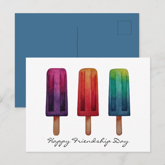 Waterverf Cute Popsiche Ice Creams Briefkaart (Voorkant / Achterkant)