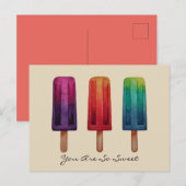 Waterverf Cute Popsiche Ice Creams Briefkaart (Voorkant / Achterkant)
