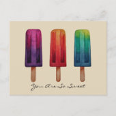 Waterverf Cute Popsiche Ice Creams Briefkaart (Voorkant)