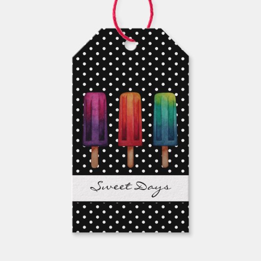 Waterverf Cute Popsiche Ice Creams Cadeaulabel (Voorkant)