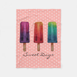Waterverf Cute Popsiche Ice Creams Fleece Deken